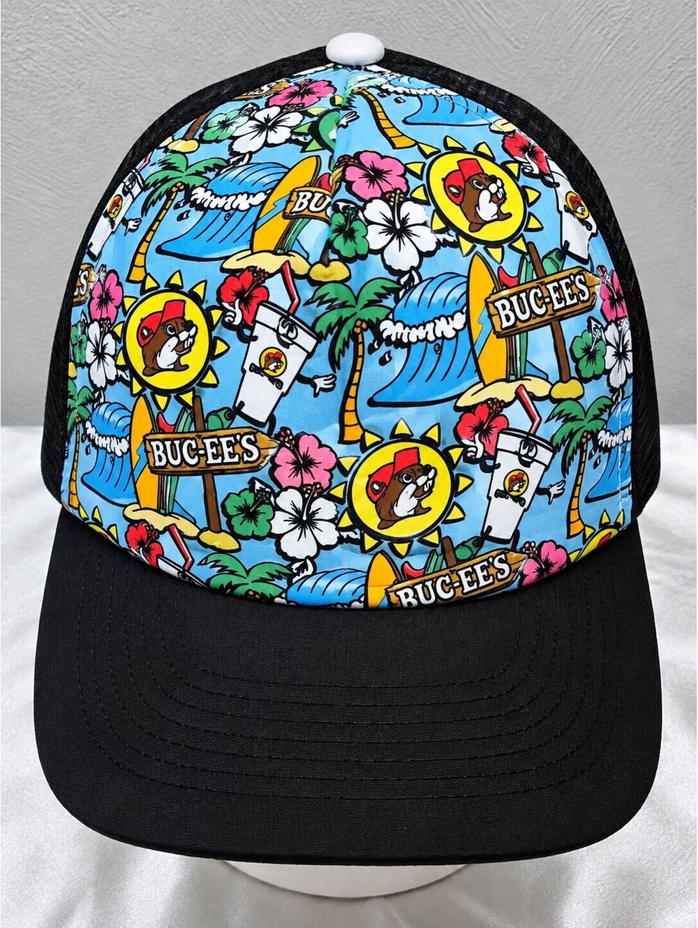 Buc-ee’s Tropical Surf Trucker Hat Mesh Snapback Beaver Logo